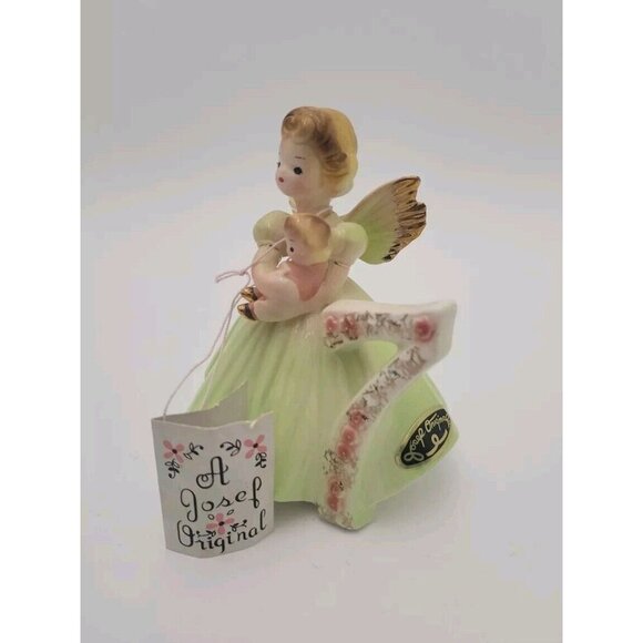 Josef Originals 7 Years Birthday Girl Angel Doll Green Dress Tag And Stickers - Picture 2 of 16